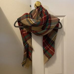 Multicolor Plaid Blanket Scarf